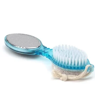 4 in 1 Multi Use Pedicure Brush,Scrubber, Filer & Pumice Stone (Multicolor)