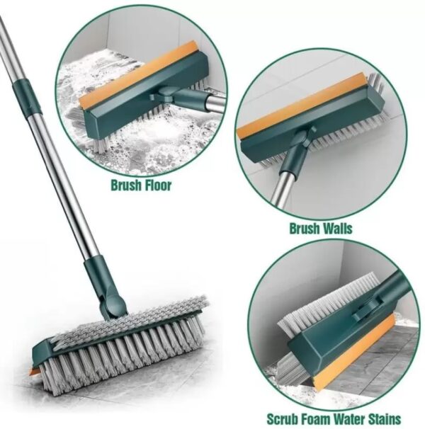 3-in-1-Bathroom-Cleaning-Brush-with-Wiper-Tiles-Cleaning-Brush-with-Handle-Multicolor - Image 3