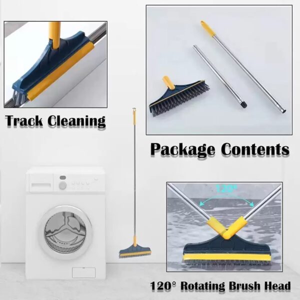 3-in-1-Bathroom-Cleaning-Brush-with-Wiper-Tiles-Cleaning-Brush-with-Handle-Multicolor - Image 4