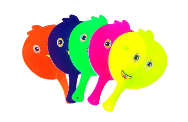 Solid Multicolor, Orange, Green, Pink, Yellow, Blue Hand Fan (Pack of 4) - Image 4