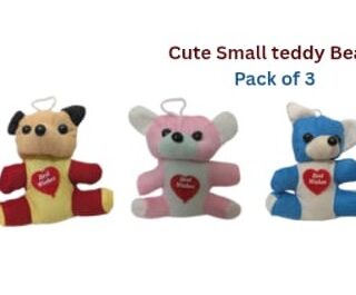 Multicolor Soft Stuffed Teddy Bears Toys for Kids (Pack of 3) - 10 cm
