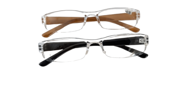 Half Rim Transparent Reading Glasses Chasma for near vision (Pack of 2)