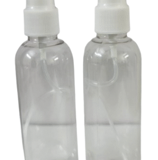 Transparent Plastic Empty Refillable Reusable Fine Mist Spray Bottle Container For Sanitizer, Perfume, Rose Water, Travel, Home Care (Pack of 2)
