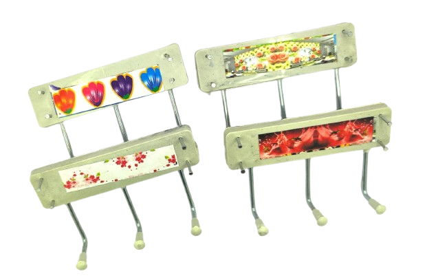 3 Pin Stainless Steel Hook For Bathroom Cloth Hanger Key Holder Door Wall Robe Rail for Hanging Keys Clothes Towel Dress Pack of 4 Door Hanger - Image 2