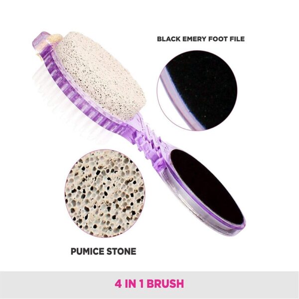 4 in 1 Multi Use Pedicure Brush,Scrubber, Filer & Pumice Stone (Multicolor) - Image 2