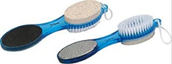 4 in 1 Multi Use Pedicure Brush,Scrubber, Filer & Pumice Stone (Multicolor)