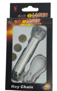 Versatile 4-in-1 Keychain Light with Laser Pointer & Multi-Color LED
