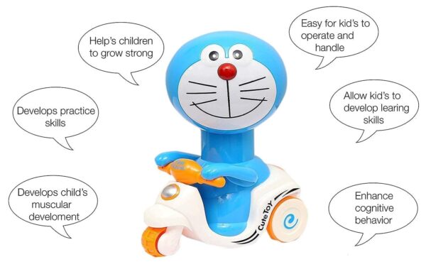 Doraemon Push & Go Scooty Toy: Pressure Friction Car for Toddlers - Image 2