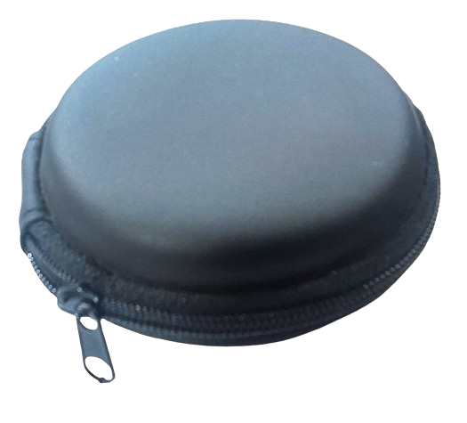 Round Leather Earphone Headphone case Pouch Cover Carrying Case for Earphones Headset Pen Drives SD Cards All Mobile Accessories (Black) - Image 2