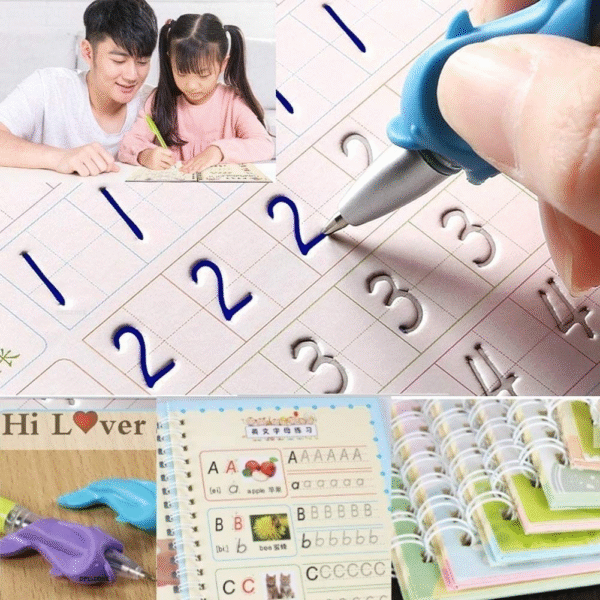 Sank Magic Reusable Practice Copybook Set for Kids Ages 3+ (Math, Alphabet, Drawing, Numbers) - Image 2